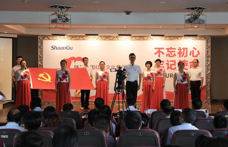 陜鼓戰(zhàn)略黨支部、投資證券黨支部聯(lián)合參賽隊表演主題朗誦《七月的天空》.jpg